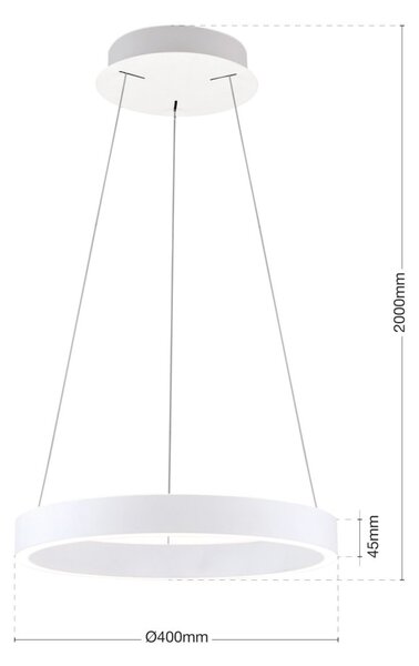 CCT LED függőlámpa KOLK, 40 cm, fehér