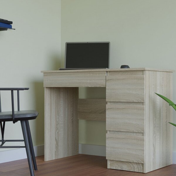 Odell Mijas íróasztal jobb oldali tárolókkal, 98x76x51 cm, sonoma