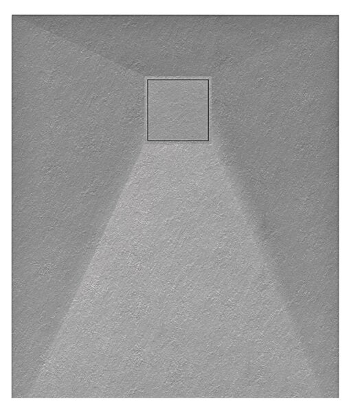 Welland kőhatású zuhanytálca szifonnal 80 x 90 cm - szürke (GT-9080SS)