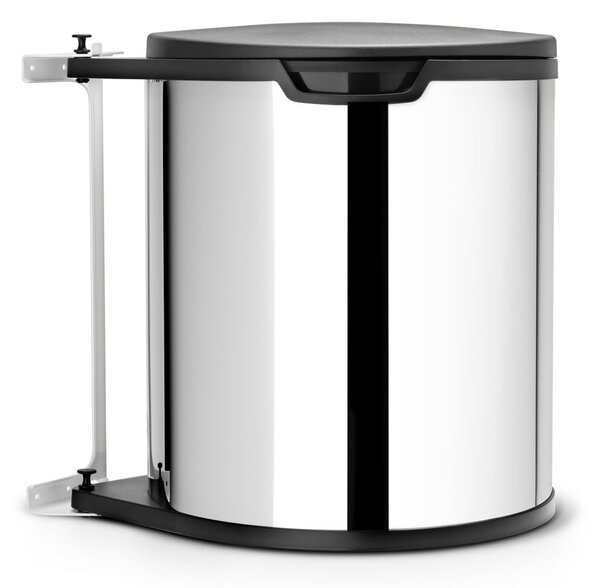 Fényes ezüstszínű acél beépíthető szemetes 15 l – Brabantia