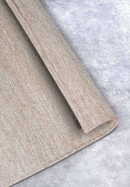 Bézs kézi szövésű gyapjúkeverék szőnyeg 160x230 cm Pradesh Linen White – Elle Decoration