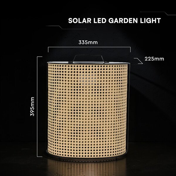 V-TAC ovális napelemes fa kerti 1.2W LED lámpa, fényerőszabályozható, IP65, 2800K színhő - SKU 24288