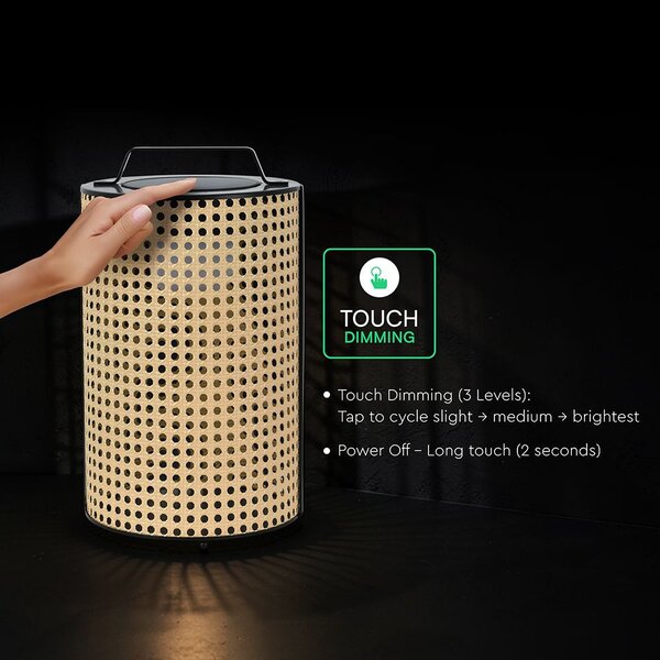 V-TAC kerek napelemes fa kerti 1.2W LED lámpa, fényerőszabályozható, IP65, 2800K színhő - SKU 24287