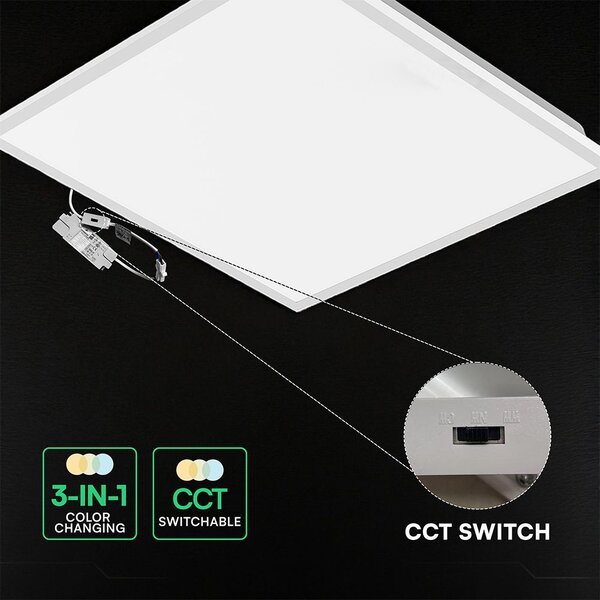 V-TAC süllyeszthető Back-Lit 40W LED panel, állítható színhőmérséklet, 60x60 cm, 120Lm/W - SKU 24324
