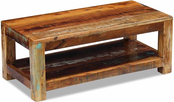 Tömör újrahasznosított fa dohányzóasztal 90 x 45 x 35 cm