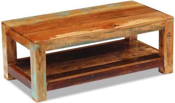 Tömör újrahasznosított fa dohányzóasztal 90 x 45 x 35 cm