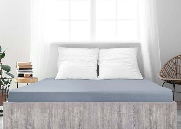 Mako-jersey pamut lepedő LUXORA 180x200 cm világosszürke