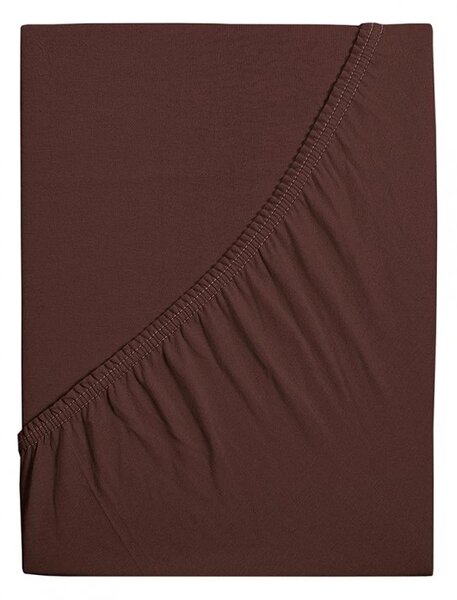 Mako-jersey pamut lepedő LUXORA 90x200 cm sötétbarna
