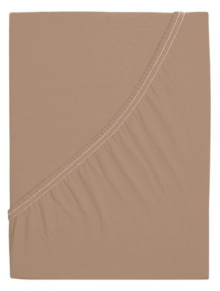 Mako-jersey pamut lepedő LUXORA 180x200 cm világosbarna