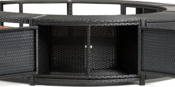 Lay-Z-Spa kör alakú rattan pezsgőfürdő bútor, 180 cm, fekete