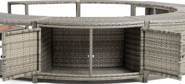 Lay-Z-Spa kör alakú rattan pezsgőfürdő bútor, 200 cm, szürke