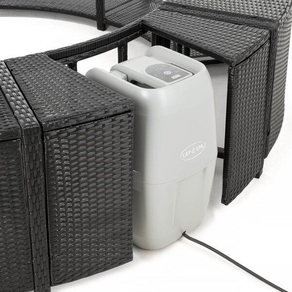 Lay-Z-Spa kör alakú rattan pezsgőfürdő bútor, 180 cm, fekete