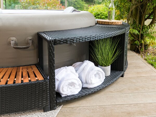 Lay-Z-Spa kör alakú rattan pezsgőfürdő bútor, 180 cm, fekete