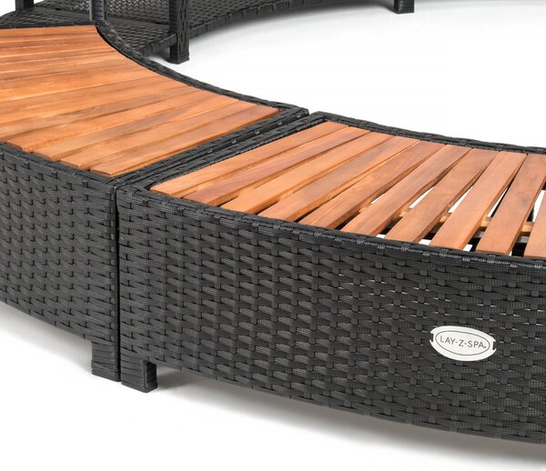 Lay-Z-Spa kör alakú rattan pezsgőfürdő bútor, 180 cm, fekete