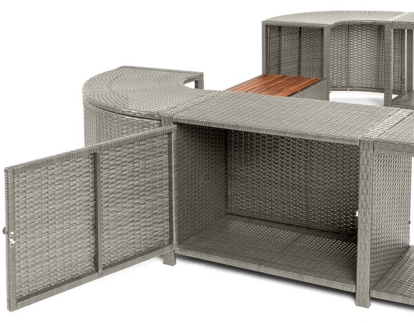 Lay-Z-Spa négyzet alakú rattan pezsgőfürdő bútor, 188 cm, szürke