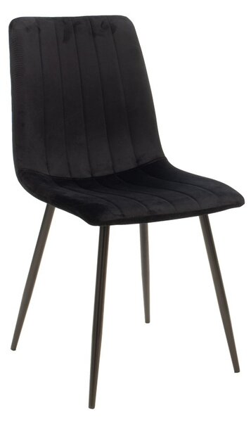 Asztal és székek szett, Natali-Noor, fekete, 5 részes, 120x80x76 cm