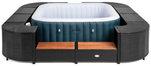 Lay-Z-Spa négyzet alakú rattan pezsgőfürdő bútor, 188 cm, fekete