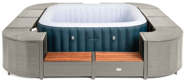 Lay-Z-Spa négyzet alakú rattan pezsgőfürdő bútor, 188 cm, szürke