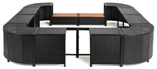 Lay-Z-Spa négyzet alakú rattan pezsgőfürdő bútor, 188 cm, fekete
