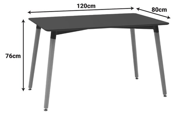 Set masa si scaune dining, 5 buc, Aurora Natali, Alb, 120x80x76 cm