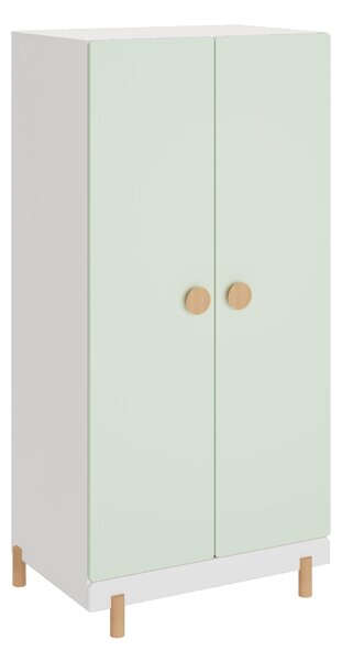Gyerek ruhásszekrény Vaarentaa 126x60x41 cm fehér/mentazöld [en.casa]