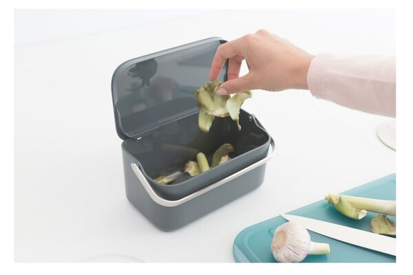 Sötétszürke komposztálható hulladék gyűjtő 1,8 l SinkSide – Brabantia