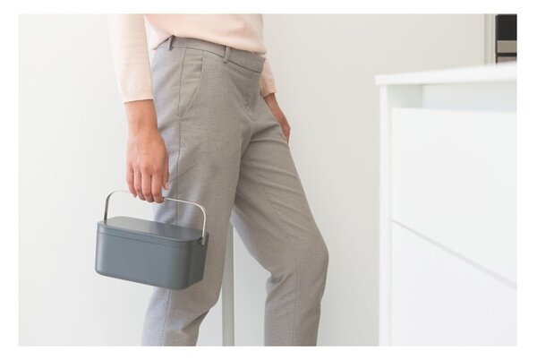 Sötétszürke komposztálható hulladék gyűjtő 1,8 l SinkSide – Brabantia