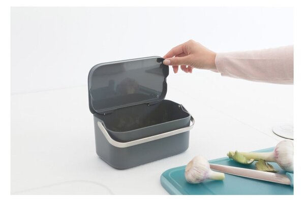 Sötétszürke komposztálható hulladék gyűjtő 1,8 l SinkSide – Brabantia