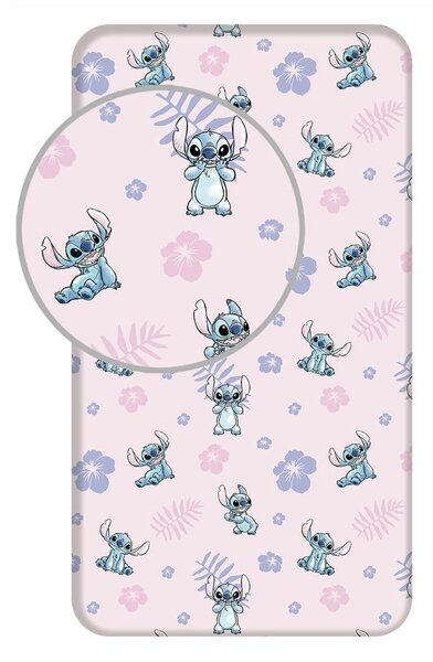 Gumis egyszemélyes pamut gyerek lepedő 90x200 cm Lilo and Stitch – Jerry Fabrics