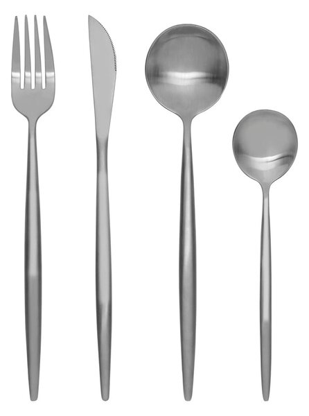 Ezüstszínű rozsdamentes acél evőeszköz készlet 16 db-os Modern retro – Premier Housewares