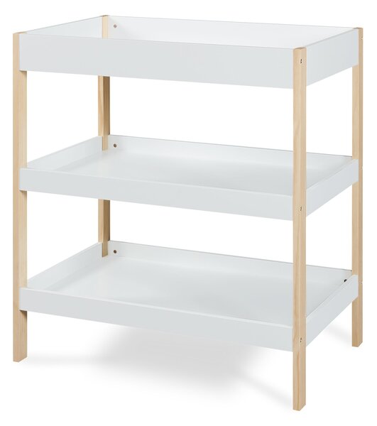 Pelenkázó asztal Oupilu 2 polccal 91x82x53 cm fehér [en.casa]