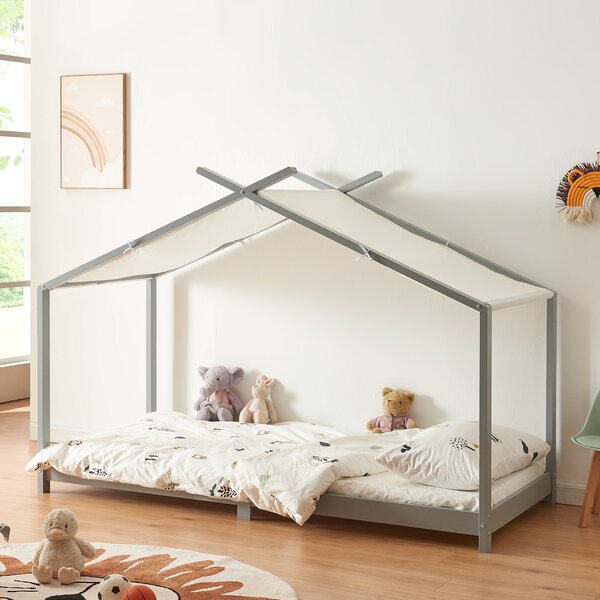Házikó gyerekágy Brome 90x200 cm szürke [en.casa]