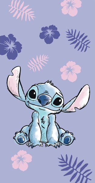 Lila pamut gyerek fürdőlepedő 70x140 cm Lilo and Stitch – Jerry Fabrics