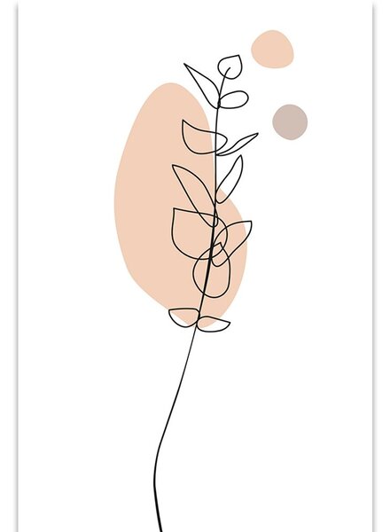 Kép minimalista levél fehér háttéren No3