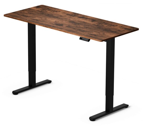 Elektromosan állítható magasságú íróasztal - 140x60cm rusztikus barna ülő-/állómunkához - LVN System Lite LV1714
