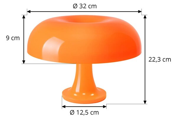 Artemide Nessino – dizájner asztali világítás, narancssárga, Sárga / narancssárga, Nappali / Étkező, Műanyag, Dizájn