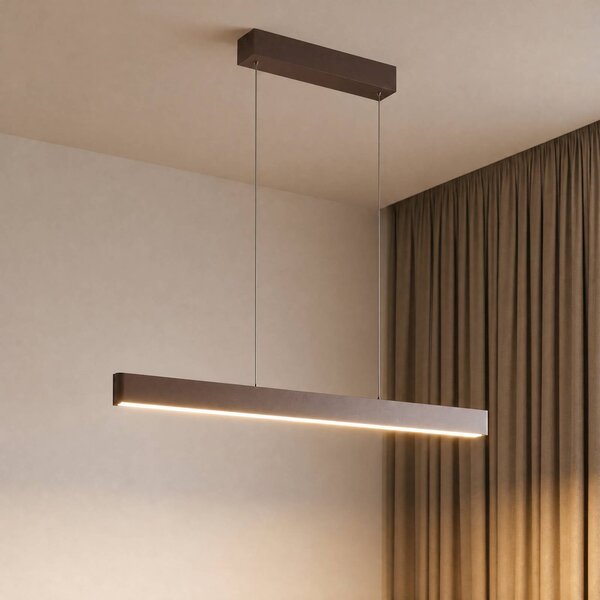 Lucande Smart LED függőlámpa Mylosh, kávé, CCT, Tuya, dimmelhető, Barna / rozsda, Nappali / Étkező, Alumínium, Modern