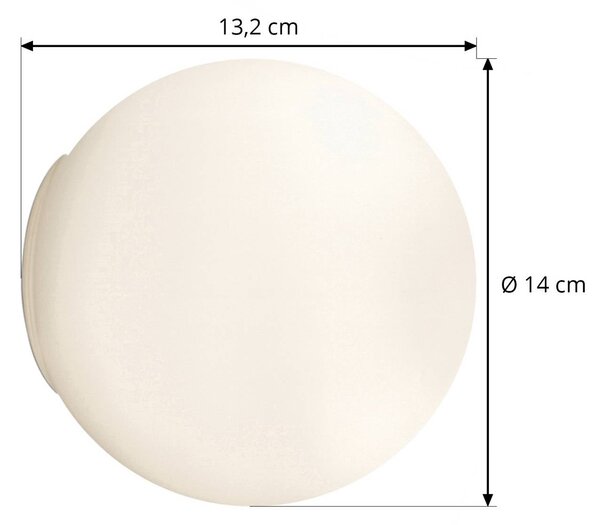 Artemide Dioscuri fali világítás, IP44, Ø 14 cm, dimmelhető, Fehér / opál, Folyosó, Üveg, Dizájn