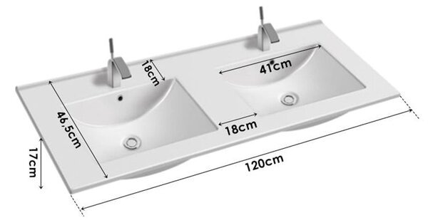 MANVELD DUPLA MOSDÓ PULTBA SÜLLYESZTHETŐ FEHÉR 120 CM