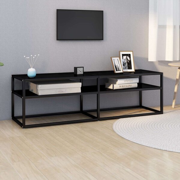 VidaXL Fekete Üveg TV-Szekrény - 140cm