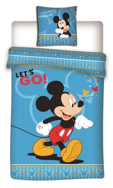 Disney Mickey Let&#039;s Go ágyneműhuzat 140×200cm, 63×63 cm microfibre