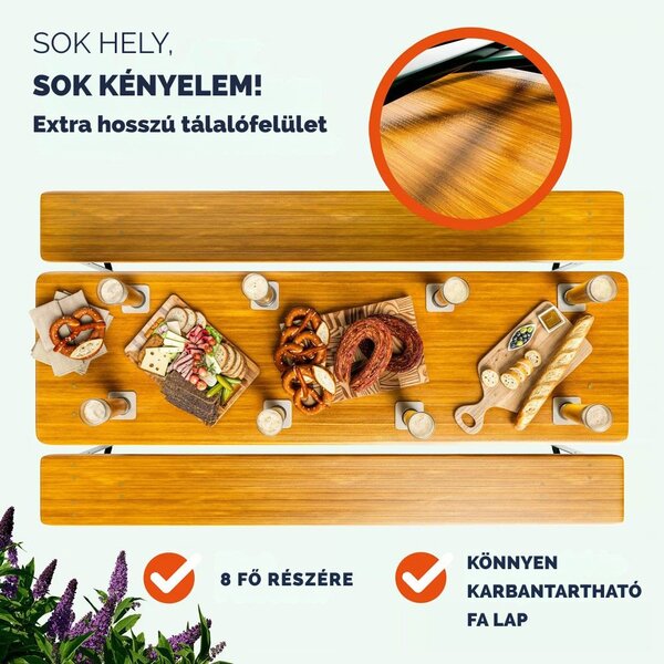 KLASIK sörpad készlet, 170cm, természetes barna Casaria