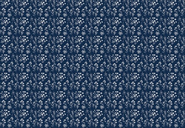 Fotótapéta - Virágminta kék háttéren (147x102 cm)