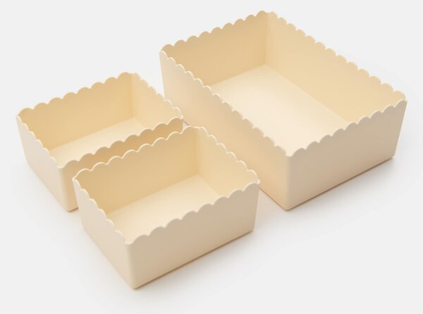 Sinsay - Tárolódoboz szett hullámos peremmel 3 pack - testszínű