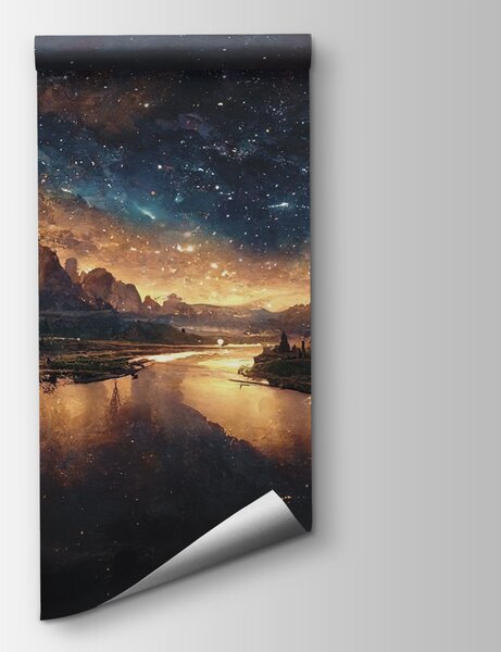 Fotótapéta Folyó holddal az égen, 3D fotótapéta, Népszerű fotótapéta, u79812 - Tapeko.hu