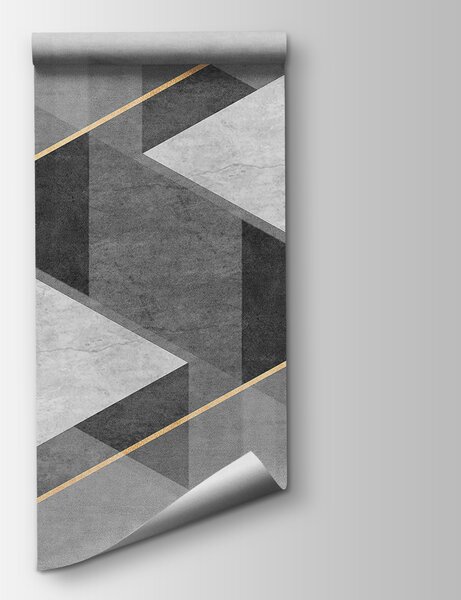 Fotótapéta Szürke és fehér geometrikus design, Geometriai 3D fotótapéta, Népszerű fotótapéta, u74080 - Tapeko.hu