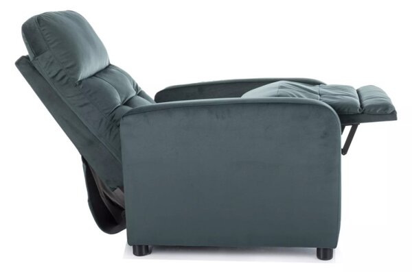 Otus Velvet Kihúzható Bársony Relax Fotel Zöld
