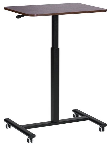 Manuálisan állítható laptop állvány ACADEMIA Sötétbarna 65 cm 48 cm kerekekkel
