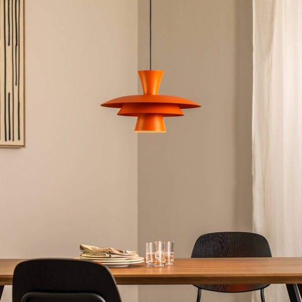 Luminex Plato lógó világítás, narancssárga, fém, Ø 38 cm, E27, dimmelhető, Sárga / narancssárga, Nappali / Étkező, fém, Modern