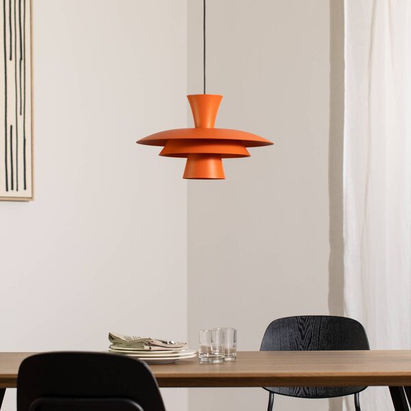 Luminex Plato lógó világítás, narancssárga, fém, Ø 38 cm, E27, dimmelhető, Sárga / narancssárga, Nappali / Étkező, fém, Modern